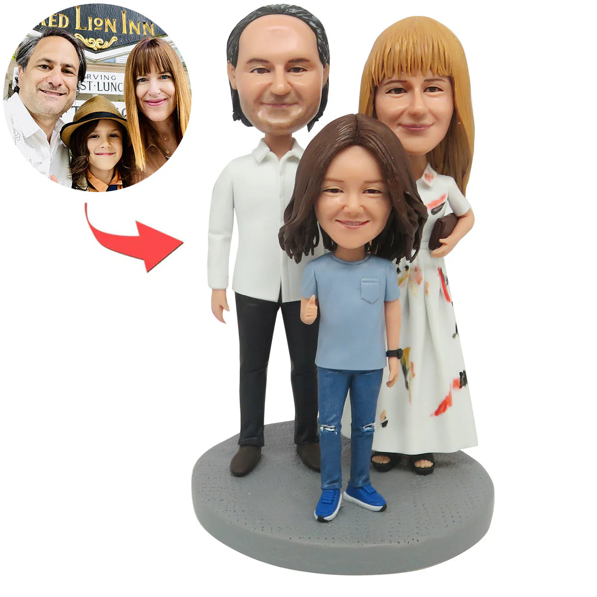 Vollständig anpassbare 3-Personen-Bobblehead